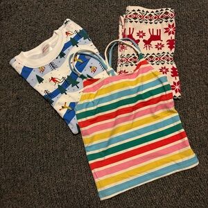 Lot 3 Hanna Andersson Boden Ski Long sleeve Stripe Swim White Deer Pants 10